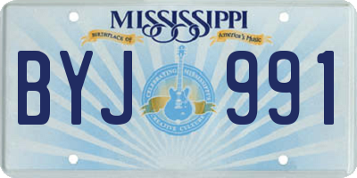 MS license plate BYJ991
