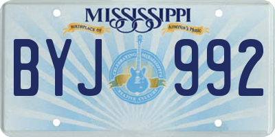 MS license plate BYJ992