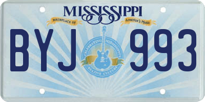 MS license plate BYJ993