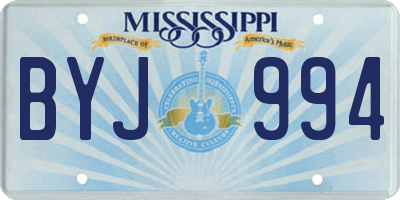 MS license plate BYJ994