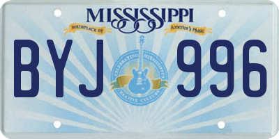 MS license plate BYJ996