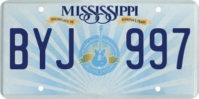 MS license plate BYJ997