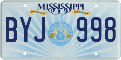 MS license plate BYJ998