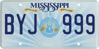 MS license plate BYJ999