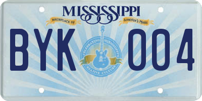 MS license plate BYK004