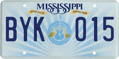 MS license plate BYK015