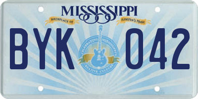 MS license plate BYK042