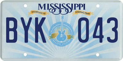 MS license plate BYK043