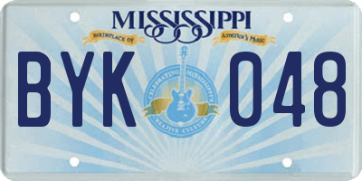 MS license plate BYK048