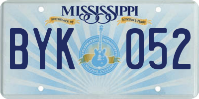 MS license plate BYK052