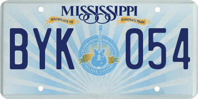 MS license plate BYK054