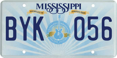 MS license plate BYK056