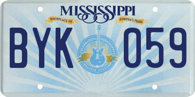 MS license plate BYK059