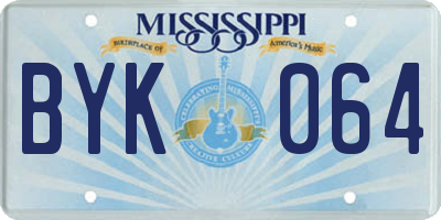 MS license plate BYK064