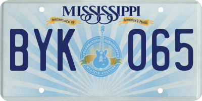MS license plate BYK065
