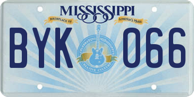 MS license plate BYK066