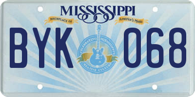MS license plate BYK068