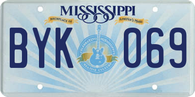 MS license plate BYK069