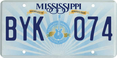 MS license plate BYK074