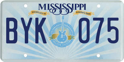 MS license plate BYK075