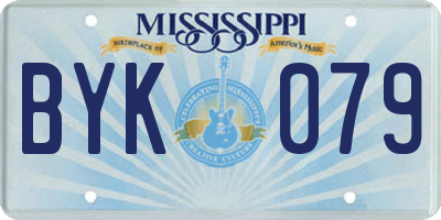MS license plate BYK079