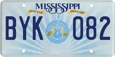 MS license plate BYK082