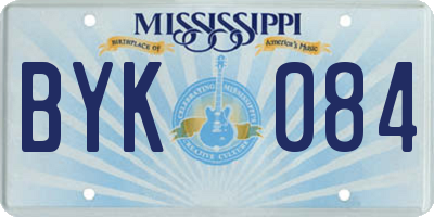 MS license plate BYK084