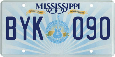 MS license plate BYK090