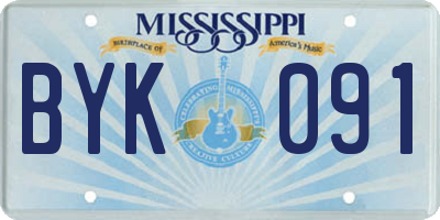 MS license plate BYK091