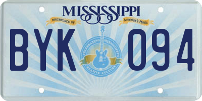 MS license plate BYK094