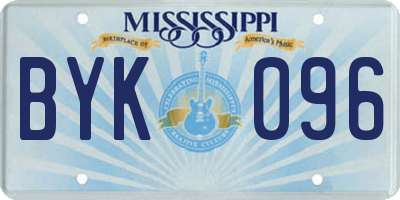 MS license plate BYK096