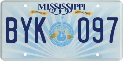 MS license plate BYK097