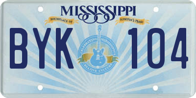 MS license plate BYK104