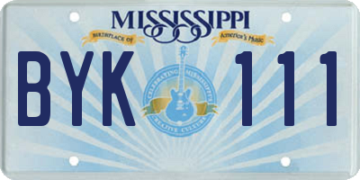 MS license plate BYK111