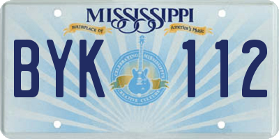 MS license plate BYK112