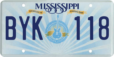 MS license plate BYK118