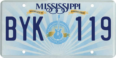 MS license plate BYK119