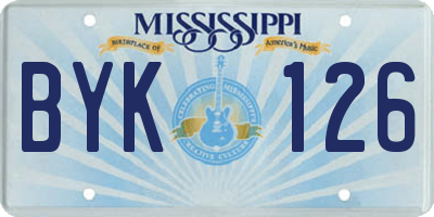 MS license plate BYK126