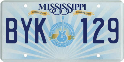 MS license plate BYK129