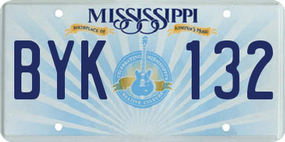 MS license plate BYK132
