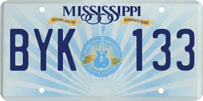 MS license plate BYK133