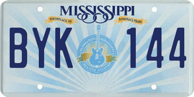 MS license plate BYK144