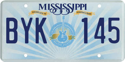 MS license plate BYK145