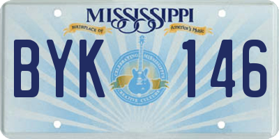 MS license plate BYK146