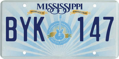 MS license plate BYK147