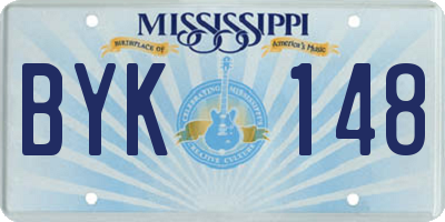MS license plate BYK148