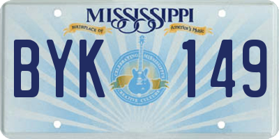 MS license plate BYK149