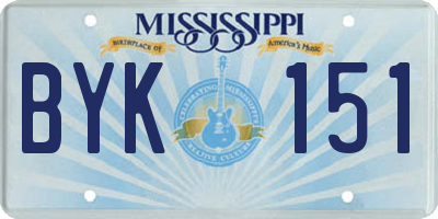 MS license plate BYK151