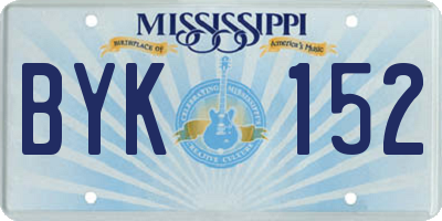 MS license plate BYK152