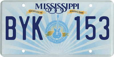 MS license plate BYK153